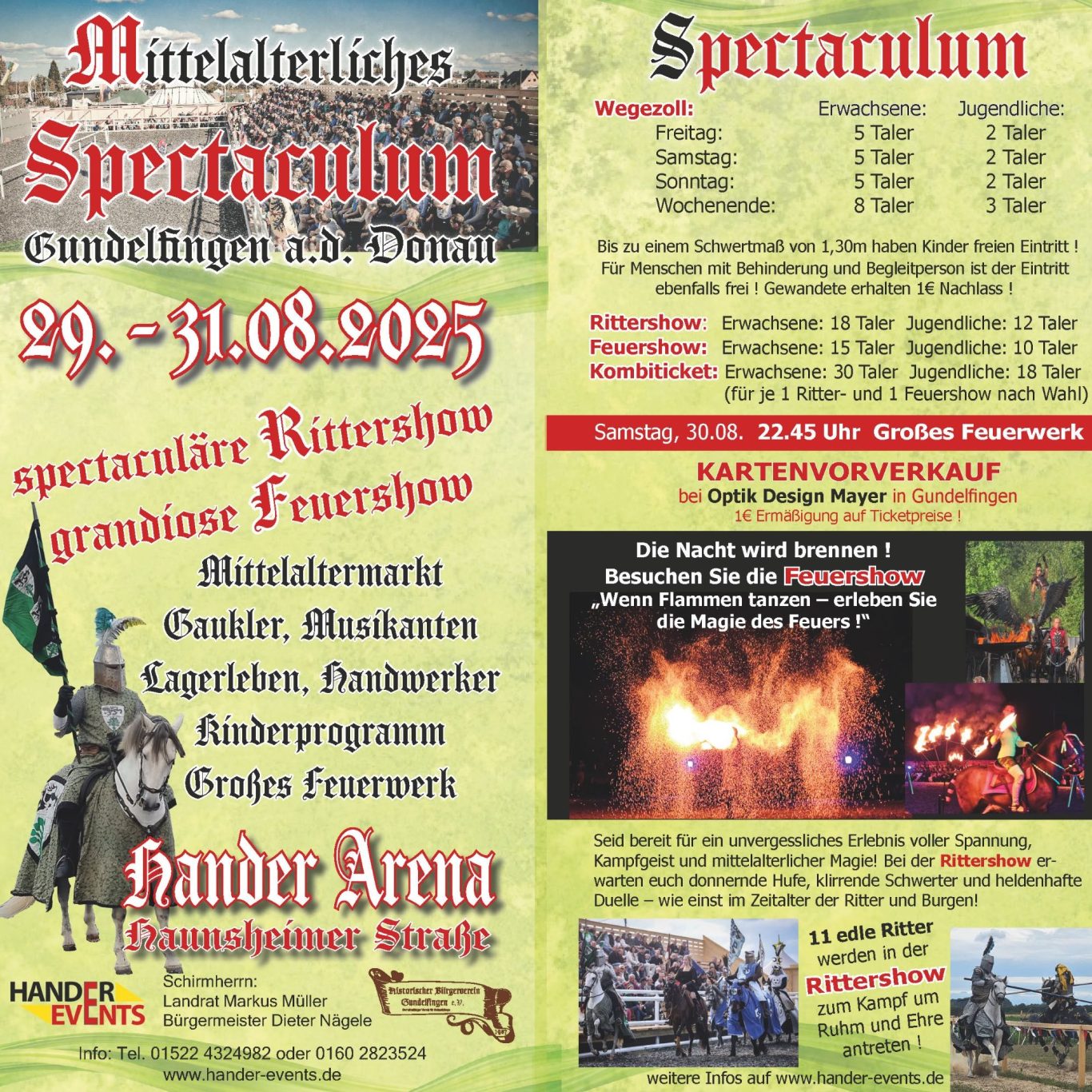 Ritterturnier Gundelfingen Hander Arena Spectaculum 2025