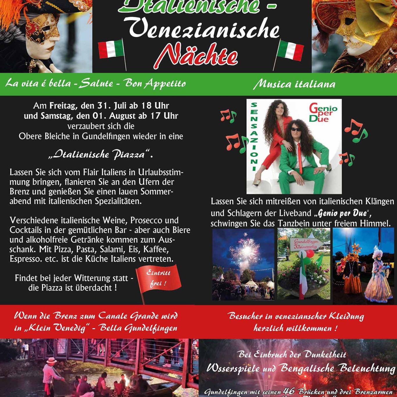 Venezianische Nächte Gundelfingen Italienische venezianische Nächte