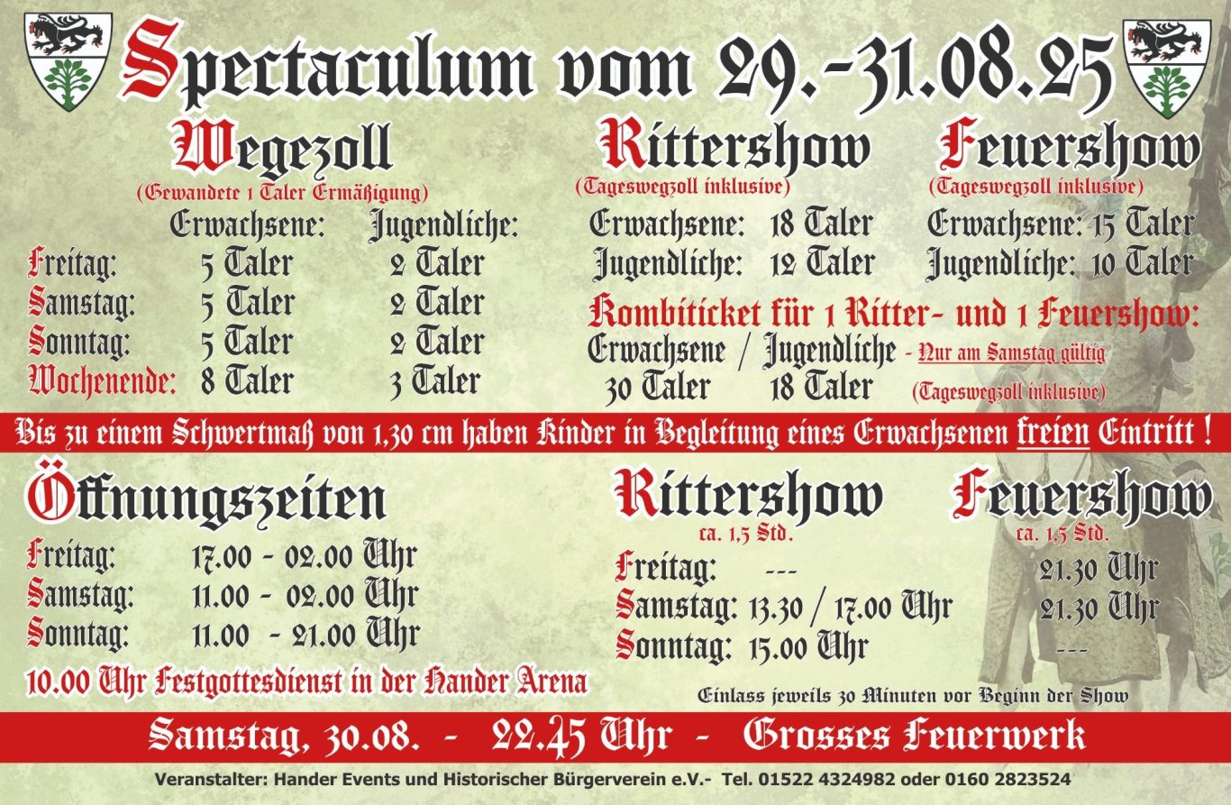 Eintritt Rittershow Feuershow Gundelfingen Eintrittspreise Spectaculum